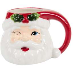 Winking Santa Mug Red and White - Wilko
