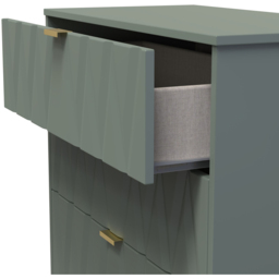 Crowndale Las Vegas 4 Drawer Reed Green Deep Chest of Drawers Ready Assembled - Wilko - thumbnail 7
