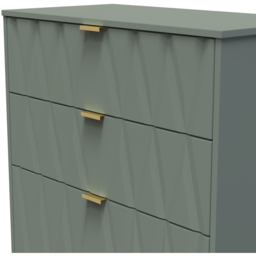 Crowndale Las Vegas 4 Drawer Reed Green Deep Chest of Drawers Ready Assembled - Wilko - thumbnail 6