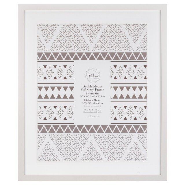 The Port. Co Gallery Soft Grey Double Mount Photo Frame 20 x 16 inch - Size: Multi - Wilko - image 1