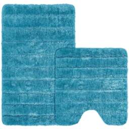 Velosso Lexington Jade Bath Mat Set - Size: 50 x 80 x 1cm - Green - Wilko
