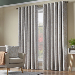 Alan Symonds Fern Cream Blackout Ring Top Eyelet Curtains 111 x 183cm - Size: W 111 x D 183cm - Wilko - thumbnail 3