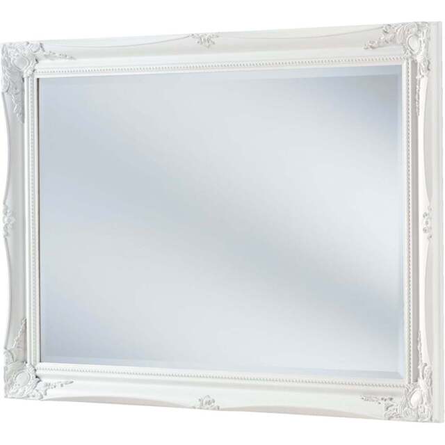 Yearn White French Style Carved Bevelled Mirror 105 x 75cm - Wilko - image 1