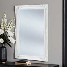 Yearn White French Style Carved Bevelled Mirror 105 x 75cm - Wilko - thumbnail 3