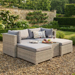 Outdoor Essentials Avalon 4 Seater Natural Rattan Garden Lounge Set - Grey - Wilko - thumbnail 5