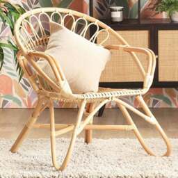 Desser Nordic Natural Rattan Chair - Size: Single - Cream - Desser Furniture - Wilko - thumbnail 1