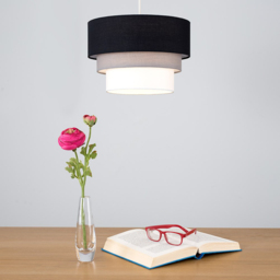 ValueLights Aztec 3-Tier Black Fabric Ceiling Light Shade - Size: 30 x 20 x 30cm - Wilko - thumbnail 3