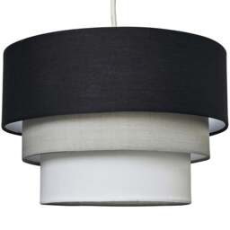 ValueLights Aztec 3-Tier Black Fabric Ceiling Light Shade - Size: 30 x 20 x 30cm - Wilko - thumbnail 1