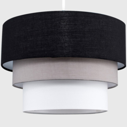 ValueLights Aztec 3-Tier Black Fabric Ceiling Light Shade - Size: 30 x 20 x 30cm - Wilko - thumbnail 4