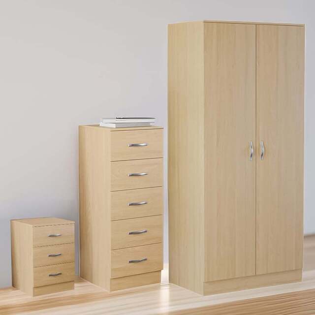 VIDA DESIGNS Riano Pine 3 Piece Narrow Bedroom Furniture Set - Wilko - image 1