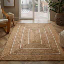 Prestbury Natural Border Braided Rug 120 x 170cm - Brown - Wilko - thumbnail 3