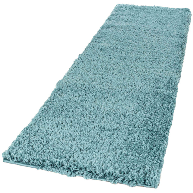 Desire Rugs Oxford Duck Egg Plain Shaggy Runner Rug 60 x 220cm - Duckegg - Wilko - image 1