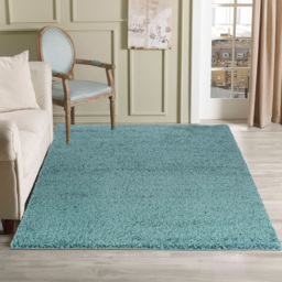 Desire Rugs Oxford Duck Egg Plain Shaggy Runner Rug 60 x 220cm - Duckegg - Wilko - thumbnail 3