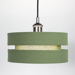 Happy Homewares 3 Tier Olive Green Linen Fabric Ceiling Pendant Light Shade - Size: 13 x 26 x 26cm - Wilko - thumbnail 7