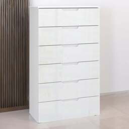 Florence Sienna 6 Drawer White High Gloss Chest of Drawers - Furniture To Go - Wilko - thumbnail 1