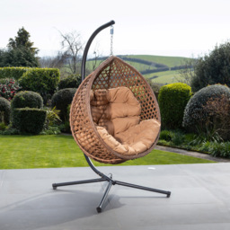 Artemis Brown Bradshaw Swing Egg Pod Chair - Size: 190 x 103 x 80cm - Wilko - thumbnail 3