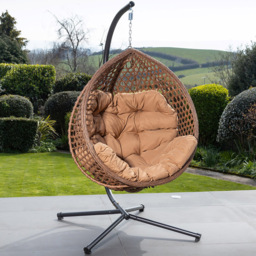 Artemis Brown Bradshaw Swing Egg Pod Chair - Size: 190 x 103 x 80cm - Wilko - thumbnail 1