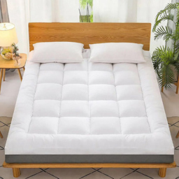 Alivio King Size Microfibre Quilted Mattress Topper - White - Wilko - thumbnail 3