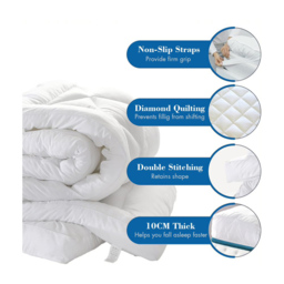 Alivio King Size Microfibre Quilted Mattress Topper - White - Wilko - thumbnail 6