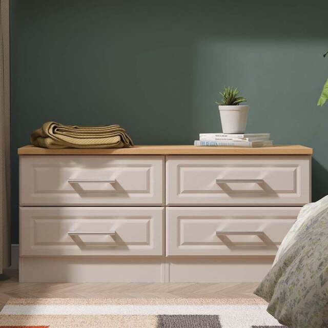 Crowndale Kent 4 Drawer Kashmir Ash and Modern Oak Bed Box Ready Assembled - Kashmir Ash & Modern Oak - Wilko - image 1