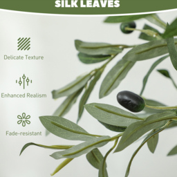 HOMCOM Silk Olive Tree Artificial Plant Pot 150cm 2 Pack - Size: 19 x 19 x 110cm - Green - Wilko - thumbnail 6