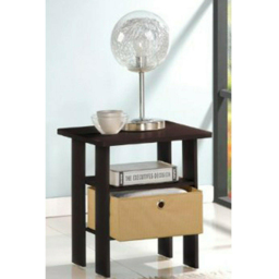 Walplus Andrey Single Drawer Single Shelf Espresso and Brown End Table - Size: 44.45 x 39.62 x 39.62cm - Wilko - thumbnail 6