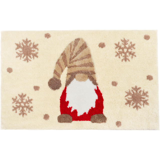 Allure Bath Fashions Luxury Gonk Christmas Brown Non Slip Bath Mat 50 x 80cm - Size: 50 x 85 x 1cm - Natural - Wilko - image 1