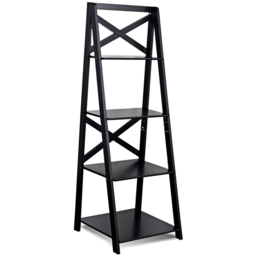 Costway 4 Shelf Black Wooden Ladder Bookcase - Size: 88.9 x 61 x 10.16cm - Wilko - thumbnail 3