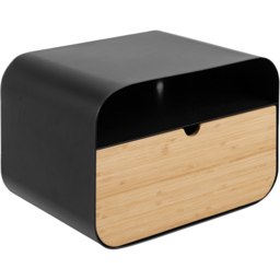 Florence Joliet Single Drawer Single Shelf Black and Bamboo Wall Mounted Bedside Table - Furniture To Go - Wilko - thumbnail 3