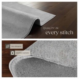tectake Zonelle Grey Short Pile Ultra Soft Rug 230 x 160cm - Size: 1.5 x 110 x 60cm - Green - Wilko - thumbnail 6