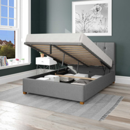 Aspire Hepburn Small Double Grey Eire Linen Ottoman Bed - Aspire Beds - Wilko - thumbnail 3