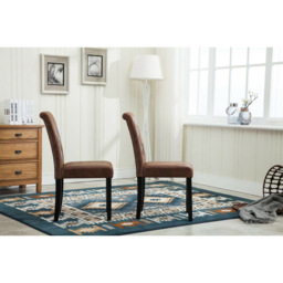 Brown Set of 2 Tufted Button Back Fabric Dining Chair - MCC - Wilko - thumbnail 5