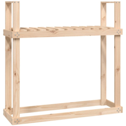 vidaXL Solid Pine Wood Firewood Rack 110 x 35 x 108.5cm - Size: 108.5 x 110 x 35cm - n/a - Wilko