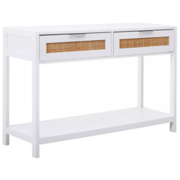 Interiors by Premier Sherman 2 Drawer White Console Table - Size: 116 x 38 x 76cm - Multi - Wilko - thumbnail 3