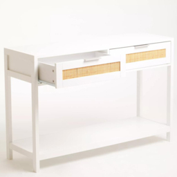 Interiors by Premier Sherman 2 Drawer White Console Table - Size: 116 x 38 x 76cm - Multi - Wilko - thumbnail 7