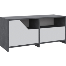 Decortie Nexus 2 Door Single Shelf Retro Grey White Shoe Cabinet - Size: 47 x 105 x 37cm - Multi - Wilko - thumbnail 3