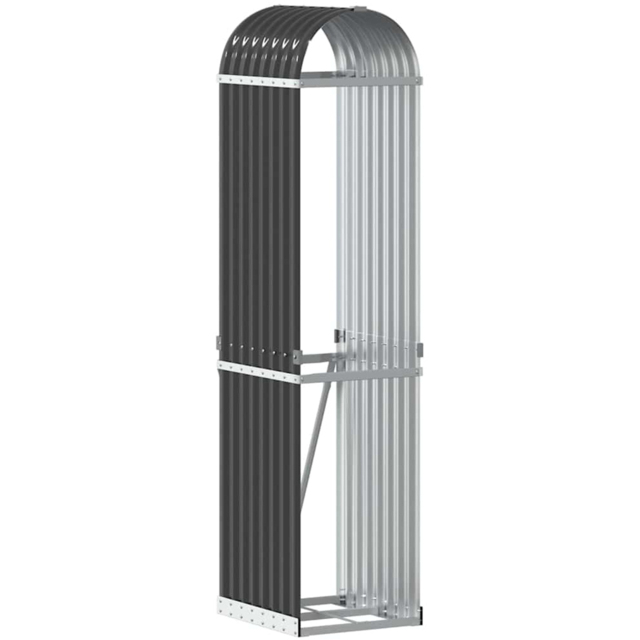 vidaXL Anthracite Galvanised Steel Firewood Log Holder 170 x 40 x 45cm - Grey - Wilko - image 1