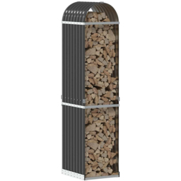 vidaXL Anthracite Galvanised Steel Firewood Log Holder 170 x 40 x 45cm - Grey - Wilko - thumbnail 3