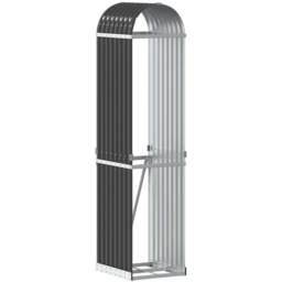 vidaXL Anthracite Galvanised Steel Firewood Log Holder 170 x 40 x 45cm - Grey - Wilko - thumbnail 1