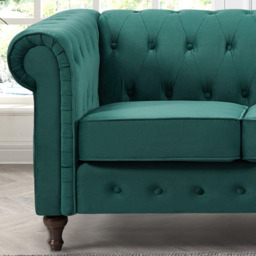 Pelham 3 Seater Green Velvet Sofa - Artemis Home - Wilko - thumbnail 3