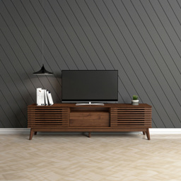 Kudl LV41 Single Door Dark Columbian Walnut TV Cabinet - Brown - Wilko - thumbnail 4