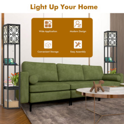 Costway Single Drawer 3 Shelf Tall Storage Floor Lamp with 2 USB Charging Port - Size: 44 x 33 x 29cm - Black - Wilko - thumbnail 7