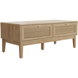 Bordeaux 2 Drawer Oak Effect Coffee Table - Size: 500 x 1102 x 432cm - Brown - LPD Home - Wilko - thumbnail 3