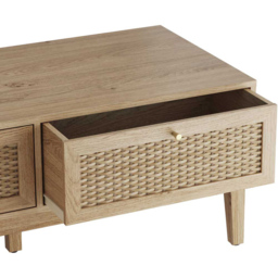 Bordeaux 2 Drawer Oak Effect Coffee Table - Size: 500 x 1102 x 432cm - Brown - LPD Home - Wilko - thumbnail 5