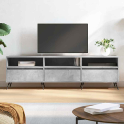 vidaXL 3 Door 3 Shelf Concrete Grey TV Cabinet - Size: 44.5 x 150 x 30cm - Wilko
