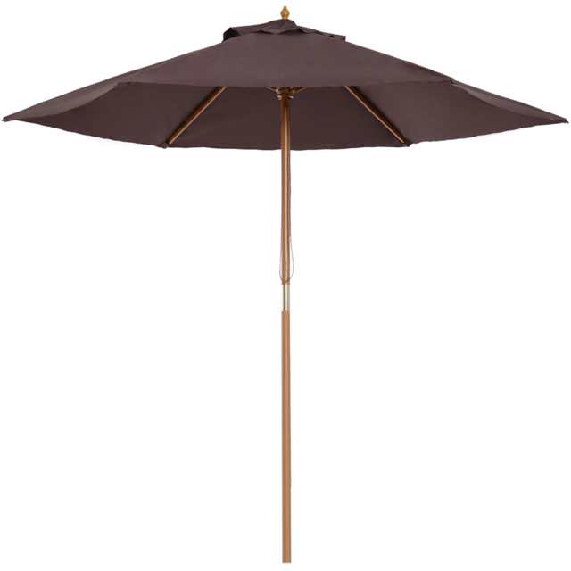 Outsunny Coffee Wooden Parasol 2.5m - Size: 3m - Brown - Wilko - image 1