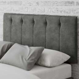 Aspire Furniture Hepburn King Size Granite Soft Touch Linen Headboard - Grey - Aspire Beds - Wilko