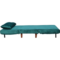 Brooklyn Single Seater Green Plush Velvet Pull Out Sofa Bed - Wilko - thumbnail 3