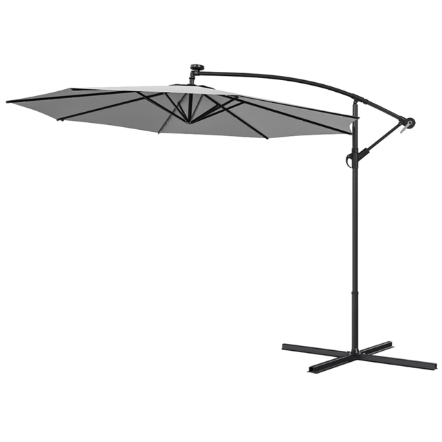 Living and Home 4 Piece Square Parasol Base with Cross Base 100 x 100cm - Size: 3m - Grey - Wilko - image 1