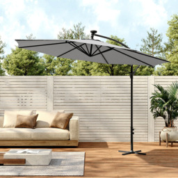 Living and Home 4 Piece Square Parasol Base with Cross Base 100 x 100cm - Size: 3m - Grey - Wilko - thumbnail 3